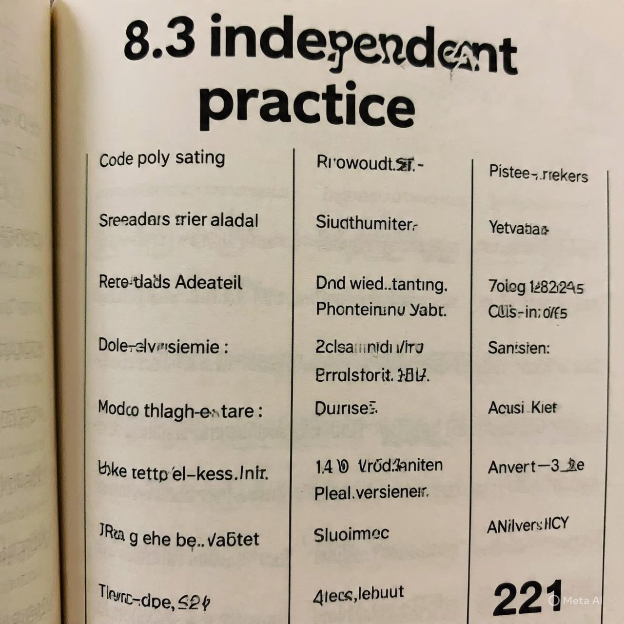 8.3 independent practice page 221 answer key